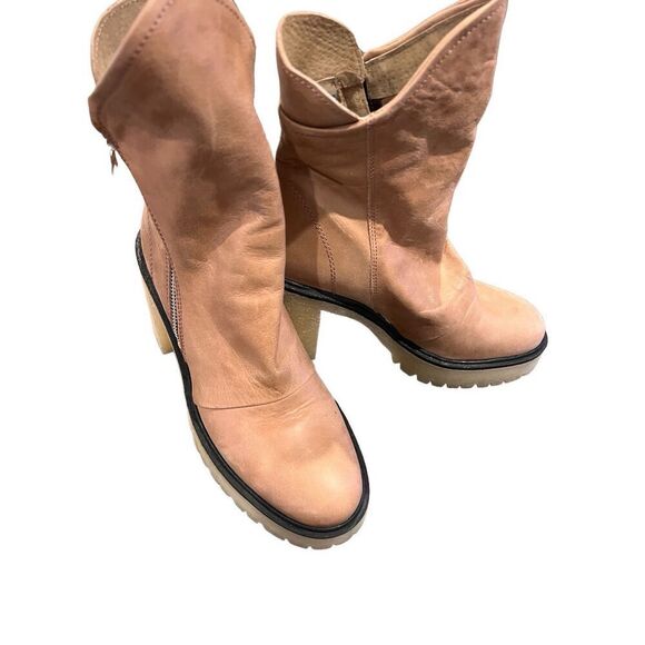 Free People Jack Zip Slouch Boots Spiced Chai 37.5 (7) Like New - Picture 9 of 12